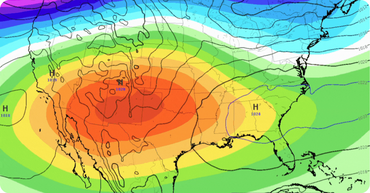 A GIF of a pressure map of Europe